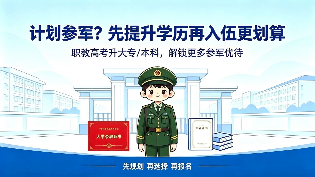 政策解读 | 想参军入伍？先升学再当兵，优势差距一目了然